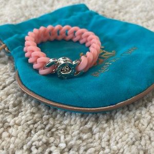 Rustic cuff pink silicone bracelet